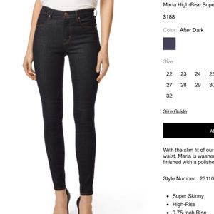 j brand size guide